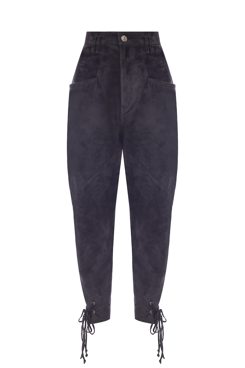 Leather trousers Isabel Marant - Jeans Noir Taille Haute